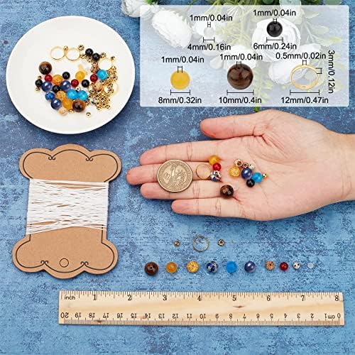 SUNNYCLUE 1 Box 300+Pcs DIY 10 Sets Solar System Bracelets Kit Galaxy Universe The Nine Guardian Planets Obsidian Beads Beading Bracelet Necklace Natural Gemstone Bead for Jewelry Making Kits Craft - Image 3
