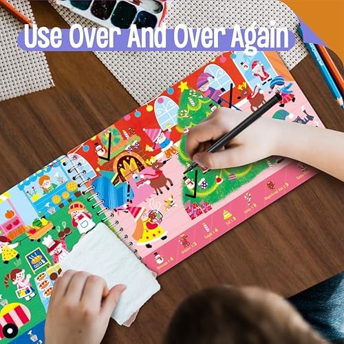 SpriteGru 28 Dry Erase Activities Book, Reusable & Erasable Game Pad, Explore and Find Games Interesting Educational Toy and Learning Tool for Road Trip Airplane Travel - Image 7
