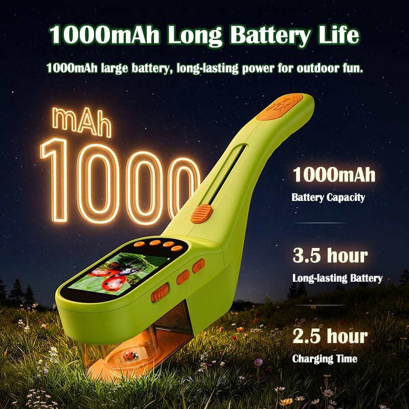 SIIOOE Bug Catcher Microscope for Kids Outdoor: STEM Toys with 500X HD Zoom - Birthday Gift for Boys Girls Age 3-12 - Handheld Nature Explorer Kits for Summer Camping Lemon Yellow - Image 5