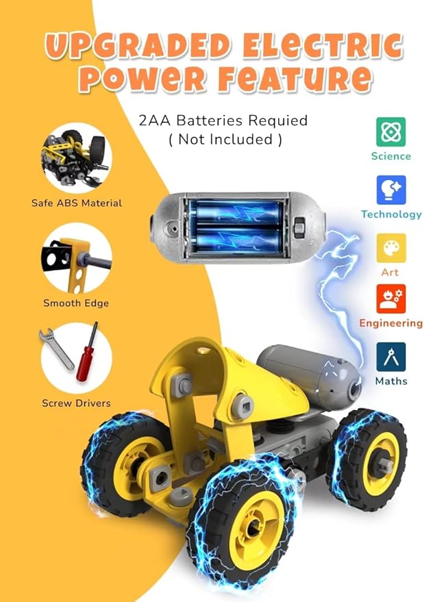 STEM Toys for 5 6 7 8+ Year Old Boy Girl,10in1 Electric Birthday Gifts Building Toys for Kids Ages 4-8 5-7 6-8,Educational Construction Activities for Boys 4-6 8-10,Creative Games Christmas Idea Gift