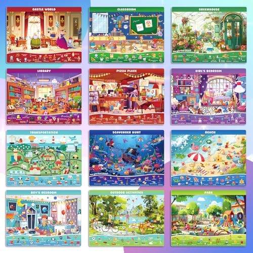 Search and Find Books for Kids Ages 3-5; Road Trip Activities for Ages 4-8, 24 Themes Activity Book with 2 Dry Erase Markers - Image 6