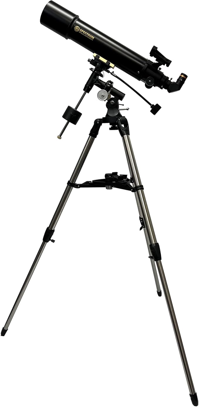 SpectrumOI Telescope for Adults and Kids, 102mm (4") Refractor Telescope, Beginner Telescope for Adults and Kids 8-12, EQ Mount Telescope, Telescopio Profesional with Phone Adapter Wireless Remote…