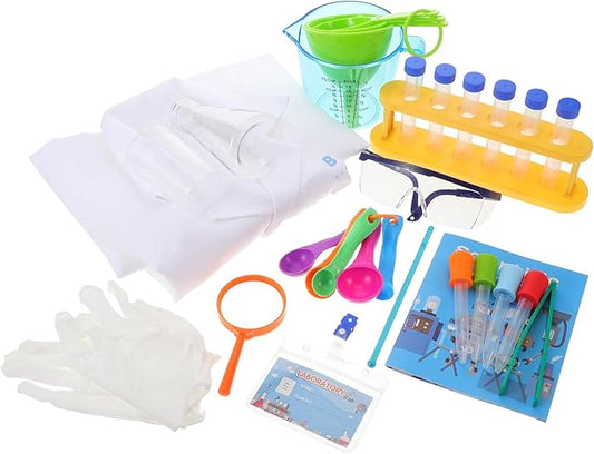 Science Experiment Kit for Boys and Safe Reusable Chemistry Laboratory Set with Smooth Surface Educational Stem for Interaction and Learning Random Color