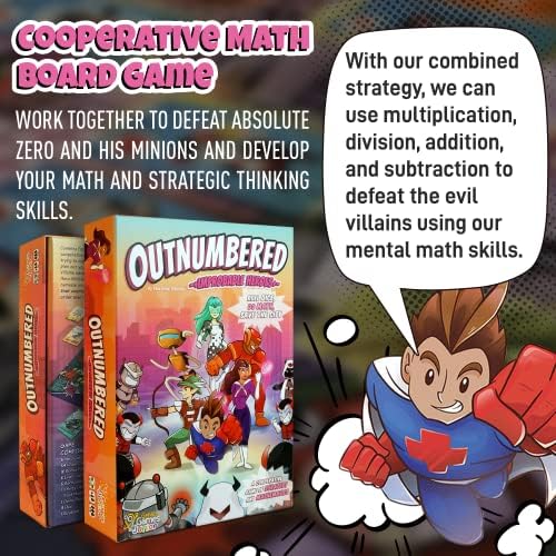 Outnumbered: Improbable Heroes Board Game - A Mensa Award Winning Superhero Math Game | Fun & Educational Game for Kids, Adults, and Families | STEM Toy to Learn Multiplication & Division - Image 6