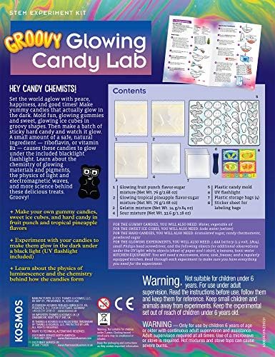 Thames & Kosmos Groovy Glowing Candy Lab STEM Kit | Make Glow-in-the-Dark Candies, Ice Cubes | Explore Luminescence & Chemistry of Gummies | Cool Shapes, Flavors, Safe to Eat | Includes LED Flashlight - Image 2