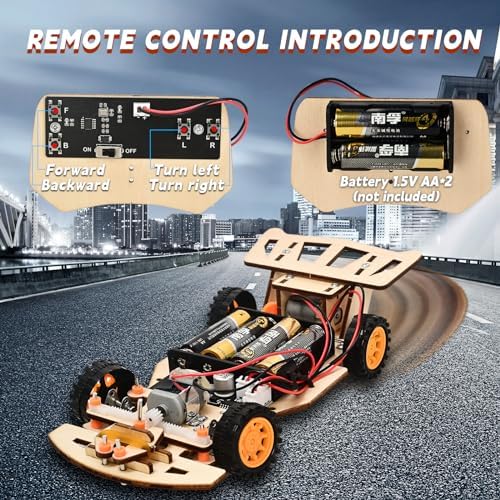 Self-Centering Steering Remote Control Car，STEM Projects for Kids Ages 8-12，Engineering kit, DIY rc car kit, STEM Kits for Kids Ages 8-12 - Image 3