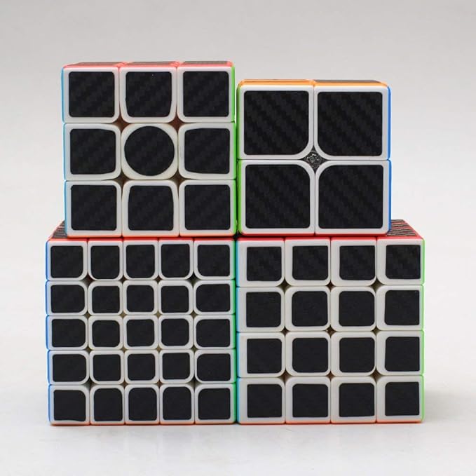 CFMOUR Speed Cube 2x2 3x3 4x4 5x5 Set, Fast Magic Cube Bundle for Kids, Smooth Carbon Fiber Cubes, Puzzle Toys