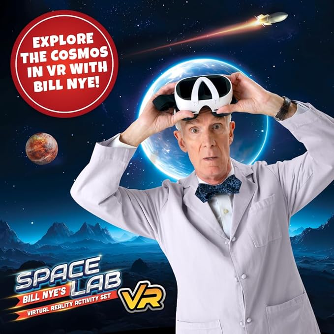 Abacus Brands Bill Nye's VR Space Lab - Virtual Reality Kids Science Kit, Book and Interactive STEM Learning Activity Set (Bill Nye Space (2025 Version))