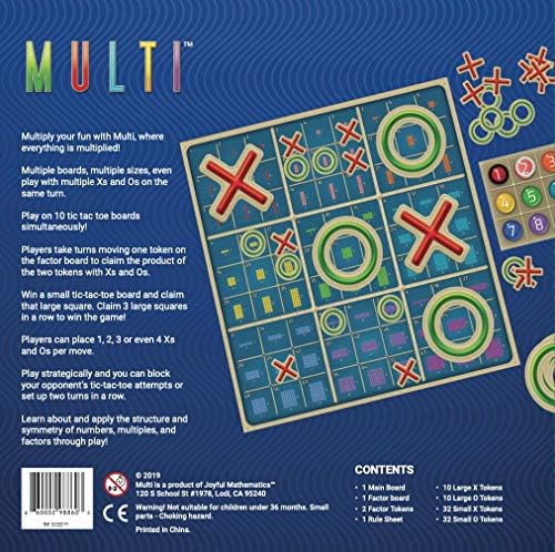Joyful Mathematics MULTI Multiplication Board Game - Strategy Math Game for Kids Ages 8+, Tic Tac Toe Twist for 2 Players, Homeschool & Classroom STEM Learning - Image 2