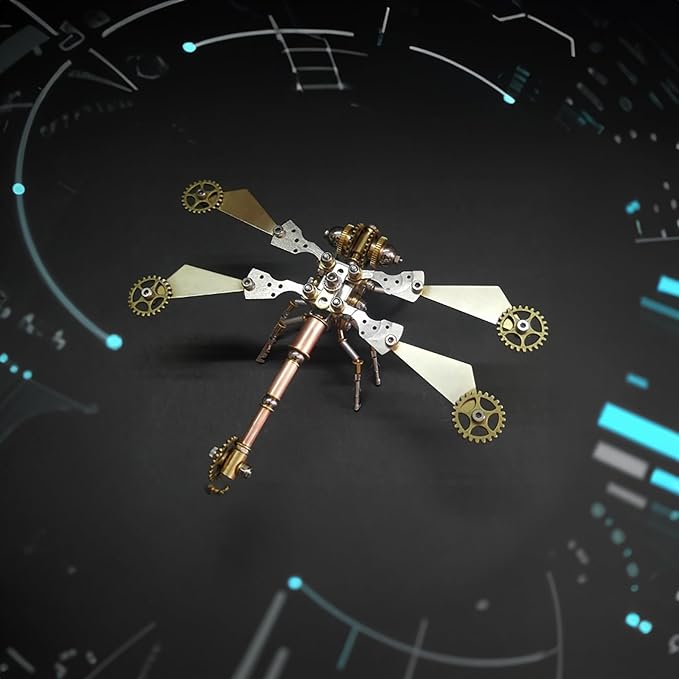 Mechanical DIY Kits Puzzle Dragonfly Model Handmade Personalized Gifts Adult Craft Kits,Metal Building Hobby Kits DIY Projects Arts and Crafts, Cool Ideas for Birthday(Gear Dragonfly)