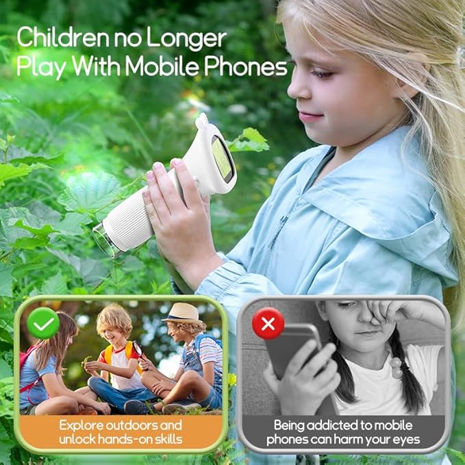Portable Digital Microscope for Kids with 2" LCD Screen - STEM Educational Science Toy for Ages 3-12, Handheld Camera for Outdoor Exploration, Ideal Christmas Birthday Gift for Boys & Girls (Purple)