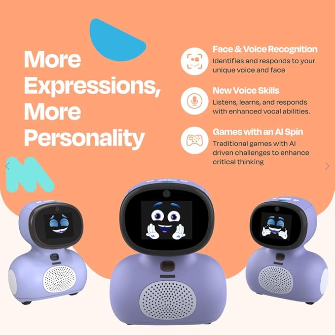 MIKO Mini: AI Robot for Kids with 30-Day Free Max | Voice-Interactive Play & STEAM Activities | Games, Stories & Dance | Child-Safe, Compact Gift for Boys & Girls Ages 5–10 | Purple