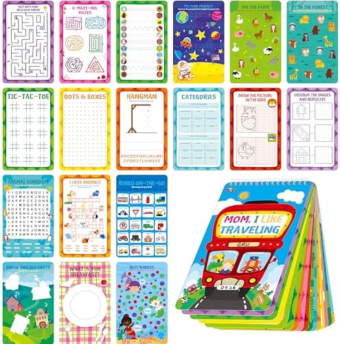 SpriteGru 31 Dry Erase Activities Book, Reusable & Erasable Game Pad, Explore and Find, Maze Matching TIC-TAC-Toe Dot to Dot Educational On the Go Toy and Learning Tool for Road Trip Airplane Travel by SpriteGru