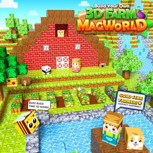 Magnetic Blocks, Build Mine Magnet World Forest Farm Edition, Magnetic Building Blocks for Kids Ages 4-6 6-8 8-12, Sensory STEM Toys for Boys & Girls - Image 2