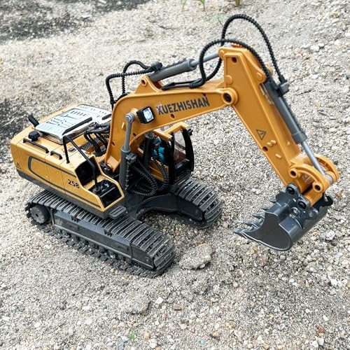 KidsFaves Remote Control Excavator Toys for Boys Realistic Metal Bucket - Image 5