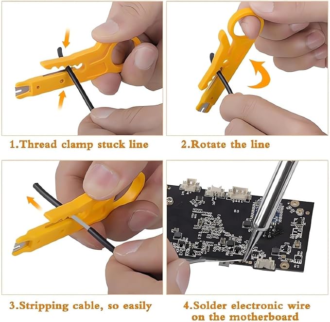 Soldering Iron Kit, Digital Multimeter Kit, Multi Tester, Voltage Tester, Measures AC/DC Voltage, Current, Resistance/Continuity/Diode/Triode. Solder Iron, Adjustable Temperature (Red)