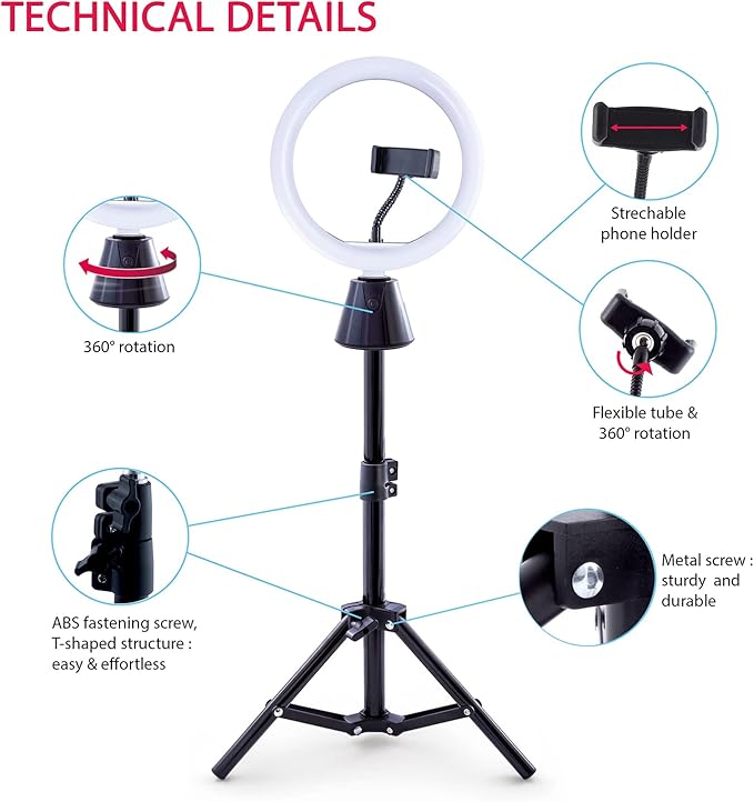 Canal Toys Studio Creator 360 Video Maker Kit, Green Screen and Tripod, Face and Motion Tracker, 10" Light Ring