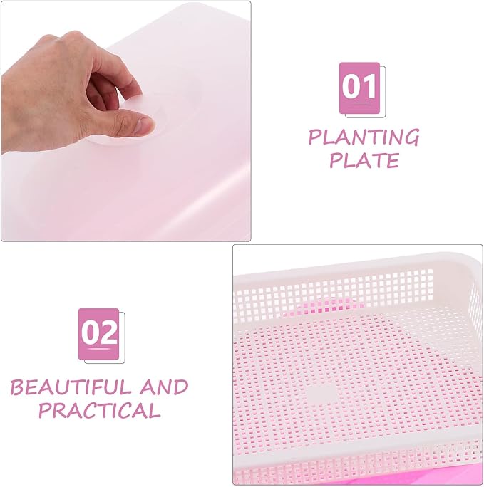 Vegetable Seedling Container Tray with Lid for Sprouting Microgreens Nursery Starter Tray with Deep Humidity Dome for Indoor Gardening