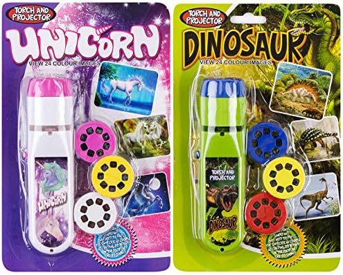 Georgie Porgy Slide Torch Projector Toys Flashlight for Kids Educational Toys Science Set Wall Ceiling Tents Night Lamp Gifts for Boys Girls (Dinosaur + Unicorn) by GeorgiePorgy