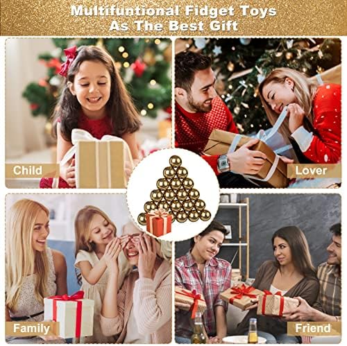 21Pcs Gold Mutual Attraction Sensory Fidget Toy, Educational Science Kit for Anxiety Relief, 20mm Desk Balls for Kids Adults, Stocking Stuffers Gift for Party Favors Gift - Image 7
