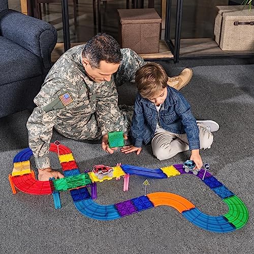 PicassoTiles 70PC Marble Run + 30PC Magnetic Race Car Track, Fun & Creative Playset: STEAM Learning, Enhance Construction Skills, Hand-Eye Coordination and Fine Motor Skills, Gift for Boys and Girls - Image 4