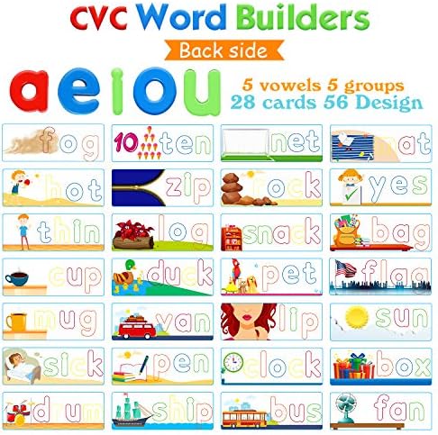 SpringFlower See & Spell Matching Letter Toy,Learning Educational Toy For 3 4 5 6 Years Old Boys And Girls,Preschool Learning Activities,Shape & Color Recognition Game,Cvc Word Builders For Kids,80Pcs - Image 3