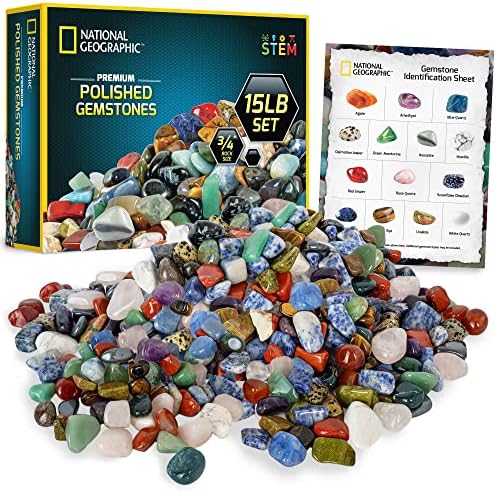 National Geographic Polished Stones and Crystals 15 Lb. Bulk Collection by BlueMarbleToys