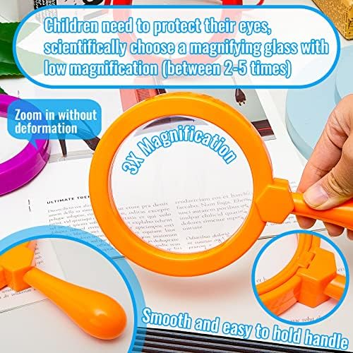 Lewtemi 12 Pack Kids Magnifying Glass with Stand, Multicolor - Image 3