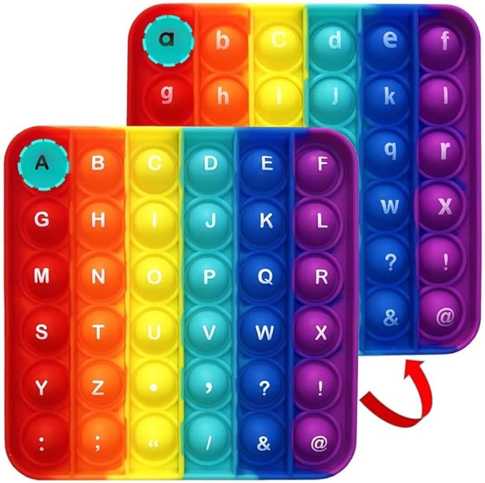 Alphabet Popper Fidggety Toy, Stress Relief Sensory Popping Game, Preschool Montessori Uppercase Lowercase Matching Game, ABC Letter Learning Educational Block (1 pcs Uppercase+Lowercase)