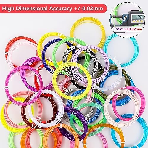 36 Colors 3D Pen PLA Filament Refills, 1.75mm High-Precision 3D Printing Pen Refills, 10 Feet Each (Total 360 Feet), Non-Toxic & Odorless, Works with Most 3D Pens (Not for 3Doodler) - Image 5