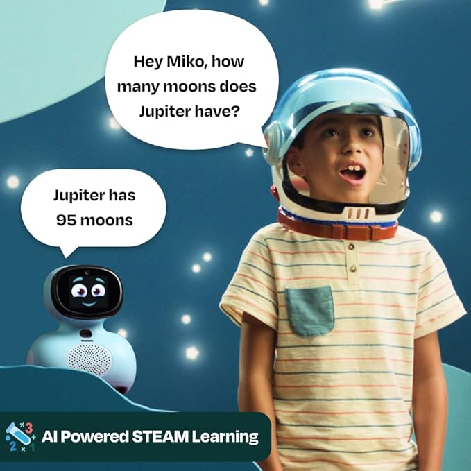 MIKO Mini: AI Robot for Kids with 30-Day Free Max | Voice-Interactive Play & STEAM Activities | Games, Stories & Dance | Child-Safe, Compact Gift for Boys & Girls Ages 5–10 | Blue