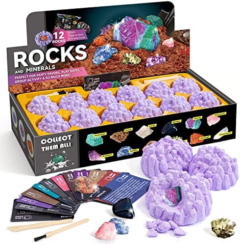 Gamerside Gem Digging Kit, 12 Rock Digging Kit for Kids 6+ by Gamerside