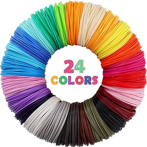 MIKA3D 24 Colors 1.75mm ABS 3D Pen Printer Filament Refill, Each Color 3.5m, Total 84m ABS Material, Support for MYNT3D / SCRIB3D 3D Printing Pen, Not Fit for 3Doodler Pen by MIKA3D