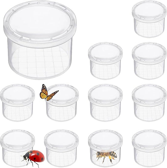 12 Pcs Bug Viewer Critter, Magnifier Bug Catcher cage, Plastic Insect Magnification Observation cage, Tools for Learning, Playing, and Exploring Science and Nature