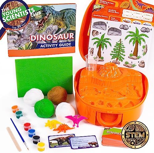 The Young Scientists Club Dinosaur Adventure Pack by Horizon Group USA, STEM Kit, 16 Educational Activities, Includes Reusable Backpack, DIY Foam Dinosaur & Fossils, 42-Piece Card Game & More, Multi - Image 2
