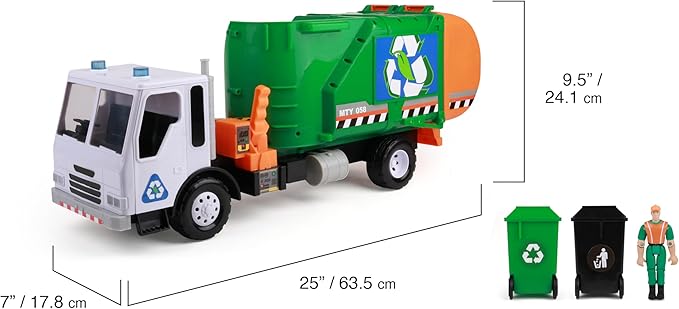 Mighty Fleet Titans 25" Huge Toy Semi w/Flatbed & Rescue Helicopter, Realistic Sounds & Lights, Batteries Included