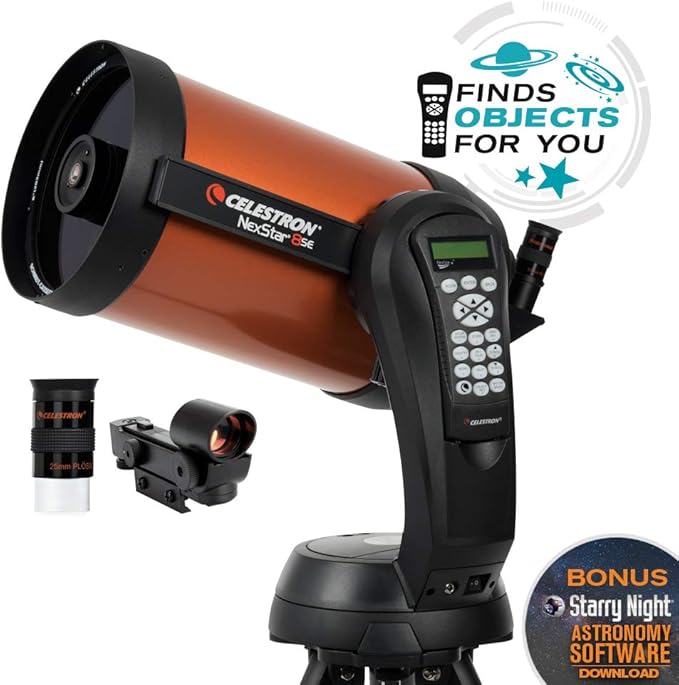 Celestron - NexStar 8SE Telescope - 8-Inch & NexYZ DX Kit - 3-Axis Universal Smartphone Adapter & 18778 AC Adapter (Black)