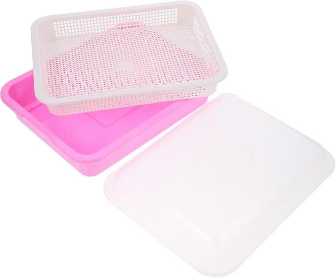 Vegetable Seedling Container Tray with Lid for Sprouting Microgreens Nursery Starter Tray with Deep Humidity Dome for Indoor Gardening