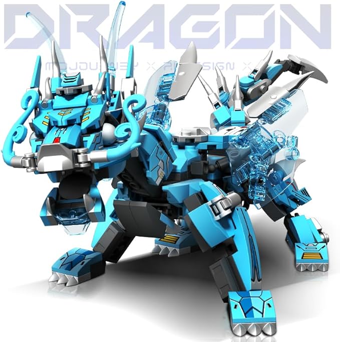 Dragon Mecha Transforming,Mechanical Robot Dragon-Shaped Model Building Block Toy Set, Cool Warrior, Suitable as a Christmas Birthday Gift for Adults or Children