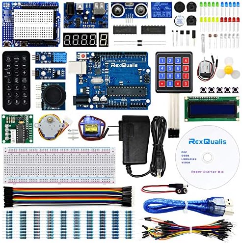 REXQualis Super Starter Kit Based on Arduino UNO R3 with Tutorial and Controller Board Compatible with Arduino IDE by REXQualis
