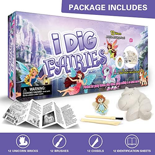 Gamerside Fairy Unicorn Digging Toys for Kids - Premium Excavation Kit,Magical Treasure Hunt Kit with 12 Set, Fairy Unicorn Toys for Girls Party Birthday Gift - Image 2
