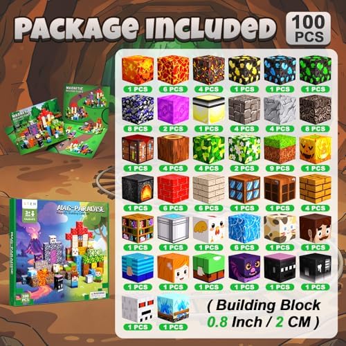 Magnetic Blocks, 100PCS Toys Building Cube Birthday Gifts for Kids - Image 2