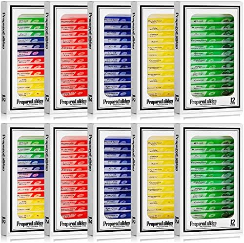 Yexiya 120 Pcs Prepared Microscope Slides, 48 Different Patterns Animals Plants Insects Specimens for Kids, Students Biology Science School Lab Microscope Accessories by Yexiya