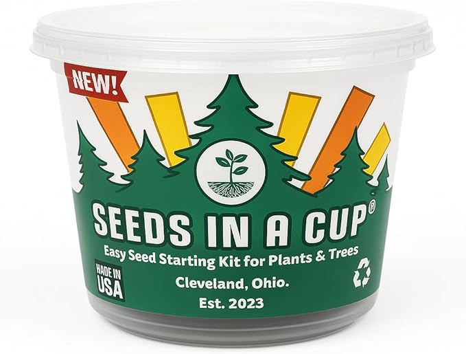 Seeds In A Cup® Pumpkin Grow Kit – Indoor Gardening Starter Set to Grow Mini Pumpkins, Fun Educational Gift for Kids & Adults, Quick Sprouting Greenhouse Planter