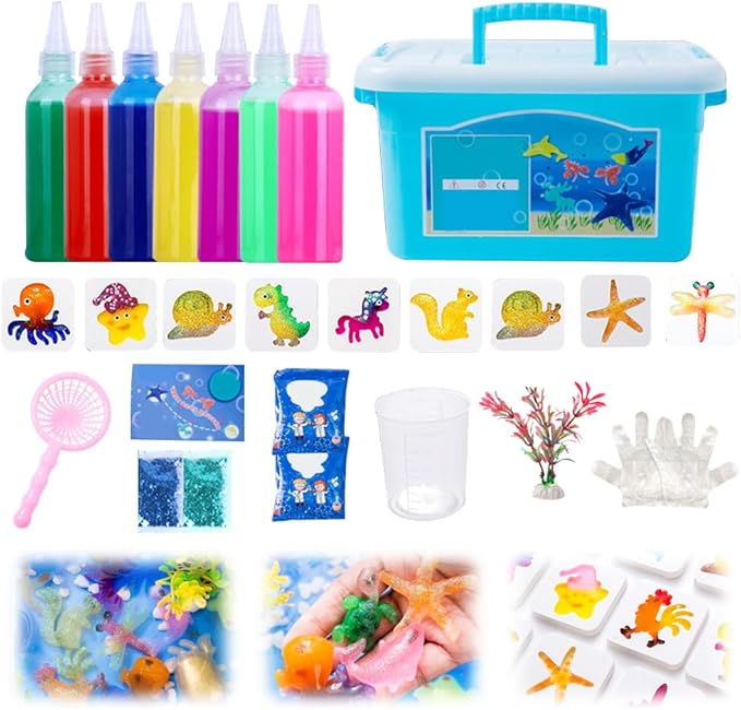 Magic Water Gel Toy Kit, 2026 Upgraded Aqua Fairy Water Gel Kit, Handmade Magic Fairy Waters Gels Set, DIY Magics Waters Gels Kits, Christmas Birthday Gifts Crafts Art DIY Kits (60ml - 8Color)
