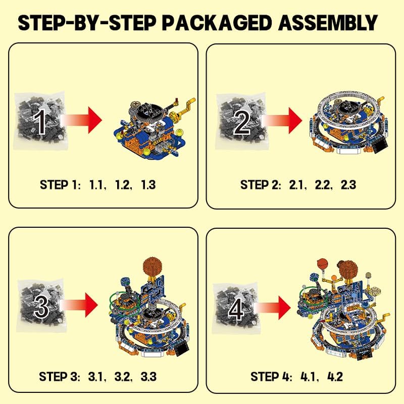 Solar System Globe Building Set, 1140 Pcs STEM Planet Assembly Model for Teens - Image 6