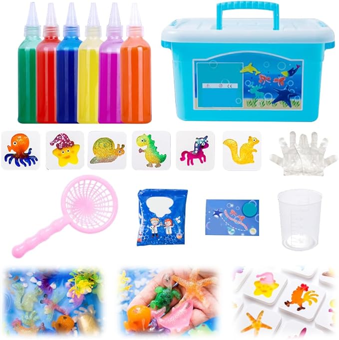 Magic Water Gel Toy Kit, 2026 Upgraded Aqua Fairy Water Gel Kit, Handmade Magic Fairy Waters Gels Set, DIY Magics Waters Gels Kits, Christmas Birthday Gifts Crafts Art DIY Kits (60ml - 6Color)