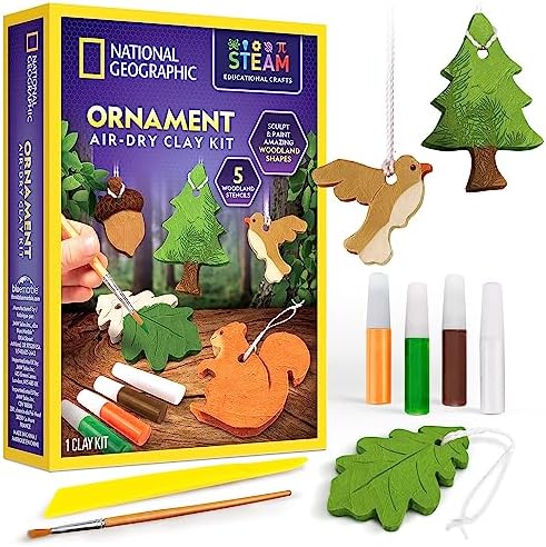 National Geographic Kids Ornament Air Dry Modelling Clay - Self Hardening Clay with Stencils and Tools | STEM Activity Gifts for 8+ Year Old Boys and Girls - Image 2
