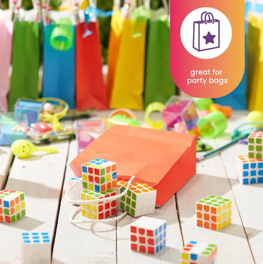 Mini 3x3 Cube Puzzle, Smooth Puzzle Cube for Kids Adults, Stress Relief Magic Cube for Party Favors, Brain Teaser Toy (100Pcs Multicolor) - Image 6