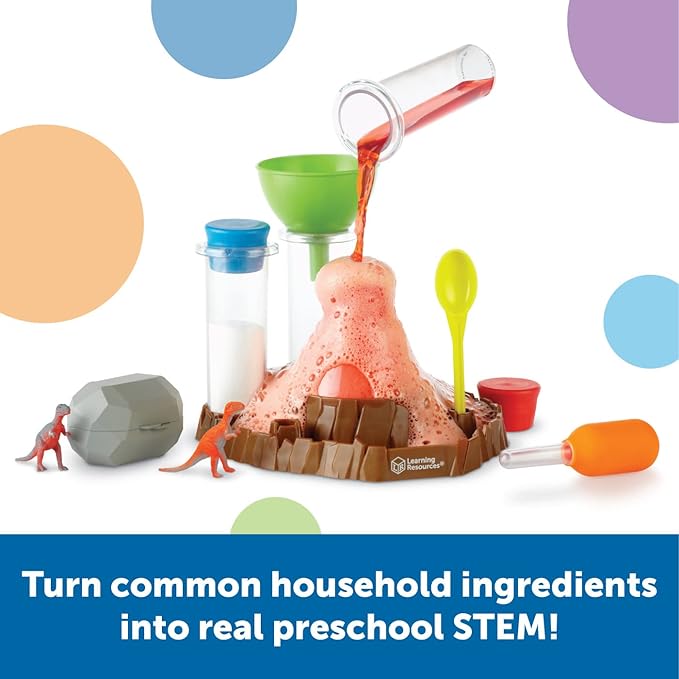 Learning Resources Fizzy Volcano - 13 Pieces, Ages 4+, Preschool Science Lab Kits, Experiments STEM Toys for Kids, Classroom Must Haves
